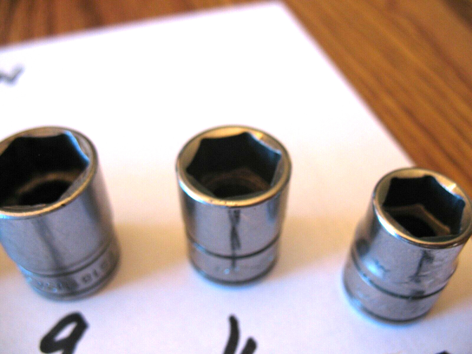Snap On 3/8″ Dr. 7/16 -7/8 Shallow Sockets See Pictures For More Inf.