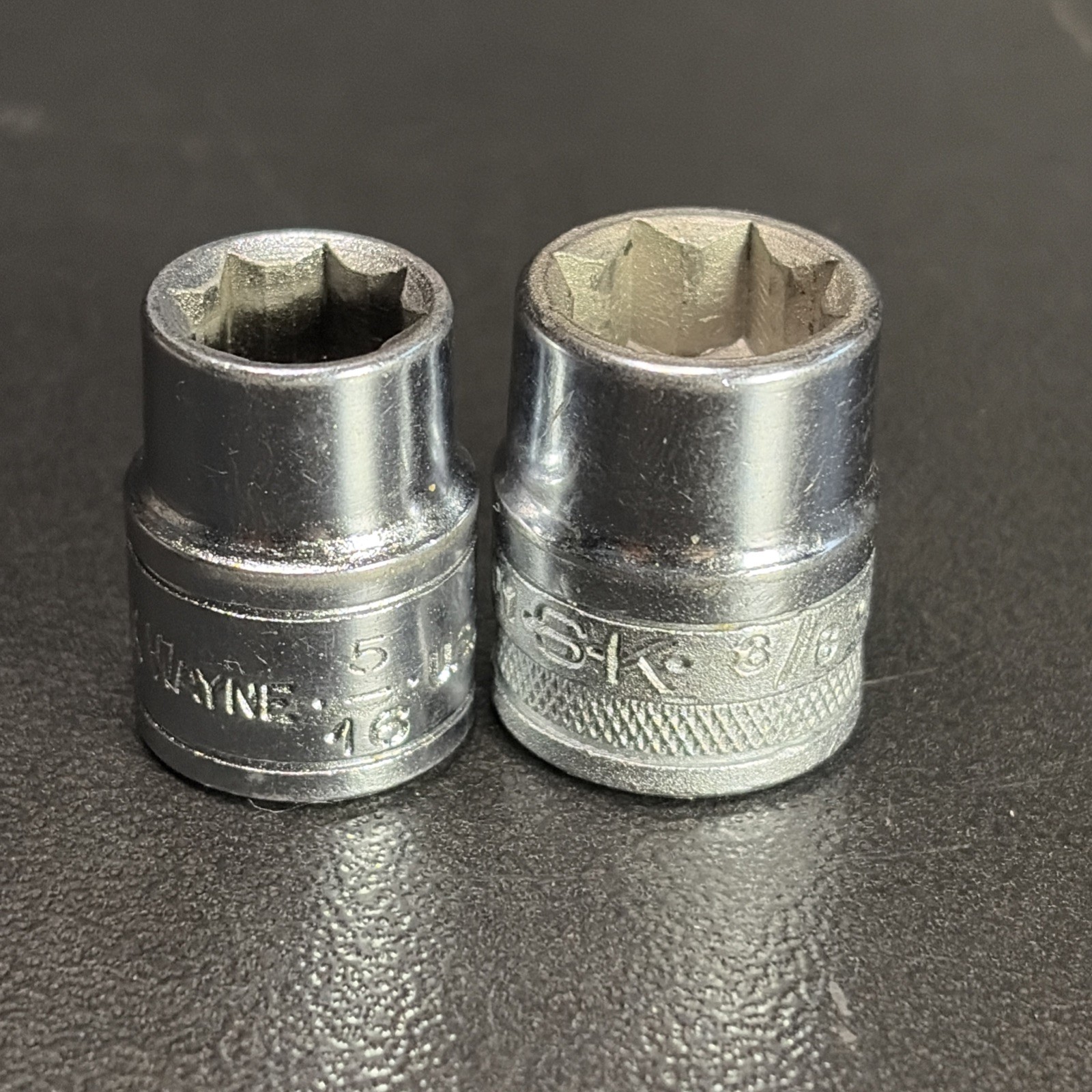 VINTAGE S-K Tool & Wayne 1/4 Drive 8pt Sockets 5/16 40900,3/8 40901