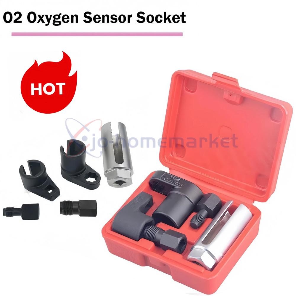5Pcs Oxygen Sensor Socket Vacuum Wrench O2 M12 M18 Tool Renew Thread Chaser Set