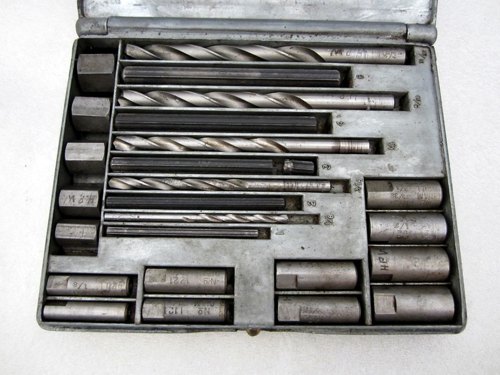 Vintage Ridgid LonGrip Screw Extractor Set No. 10 Aluminum Case USA