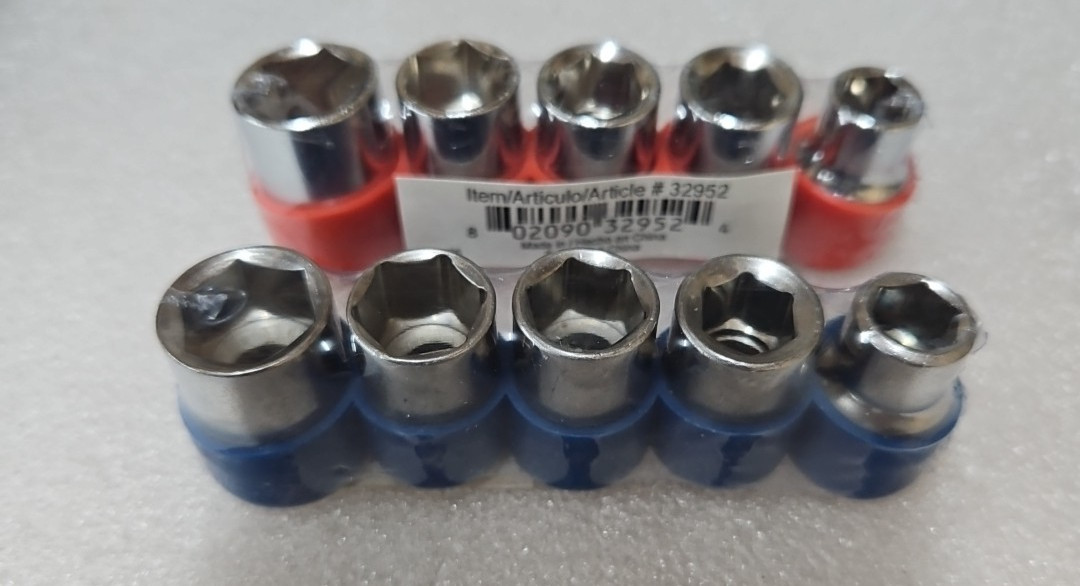 Set Lot of 10 3/8″ Drive Titan Shallow 6 Pt Sockets 5 of Each SAE & Metric