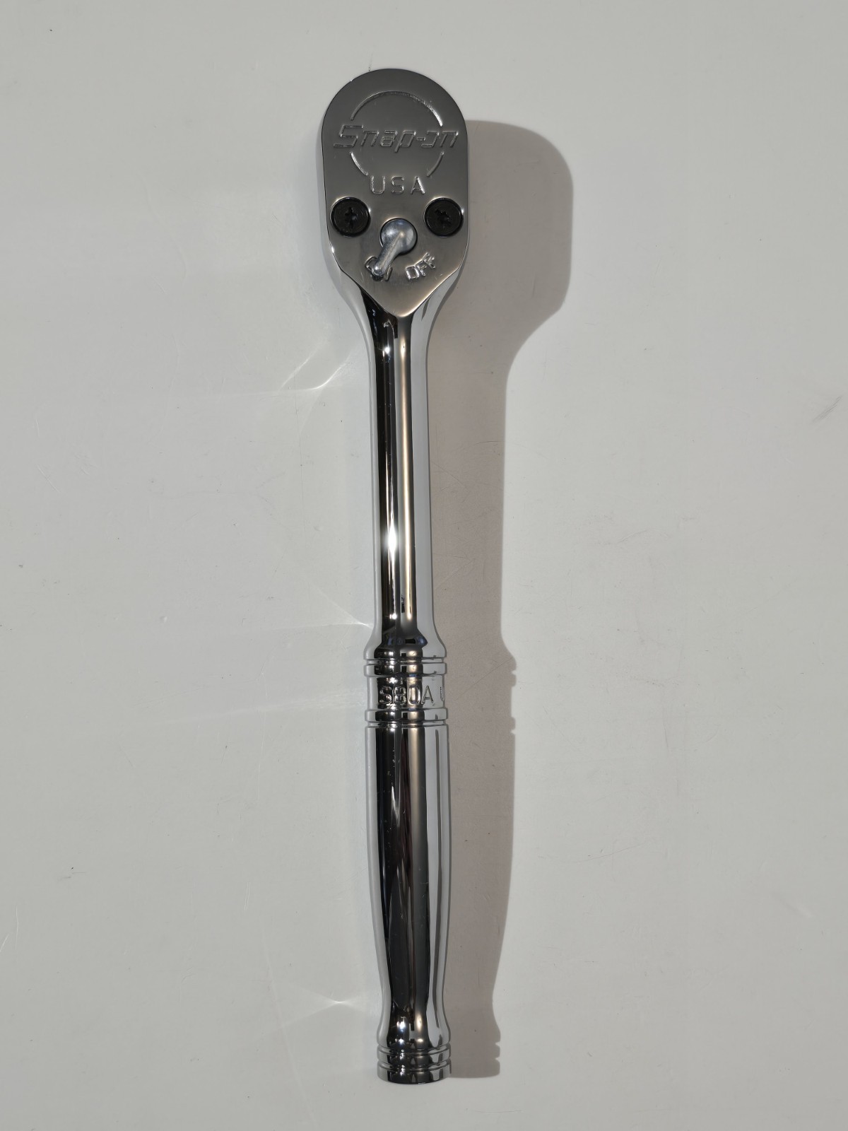 Snap-on Tools USA NEW STYLE 1/2″ Drive Dual 80 Tooth Chrome Handle Ratchet S80A