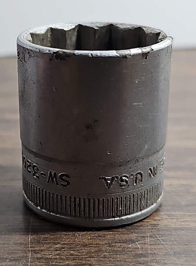 Snap-On USA 1/2” Drive SAE 1in. 12-Point Shallow Socket SW-320 1/2