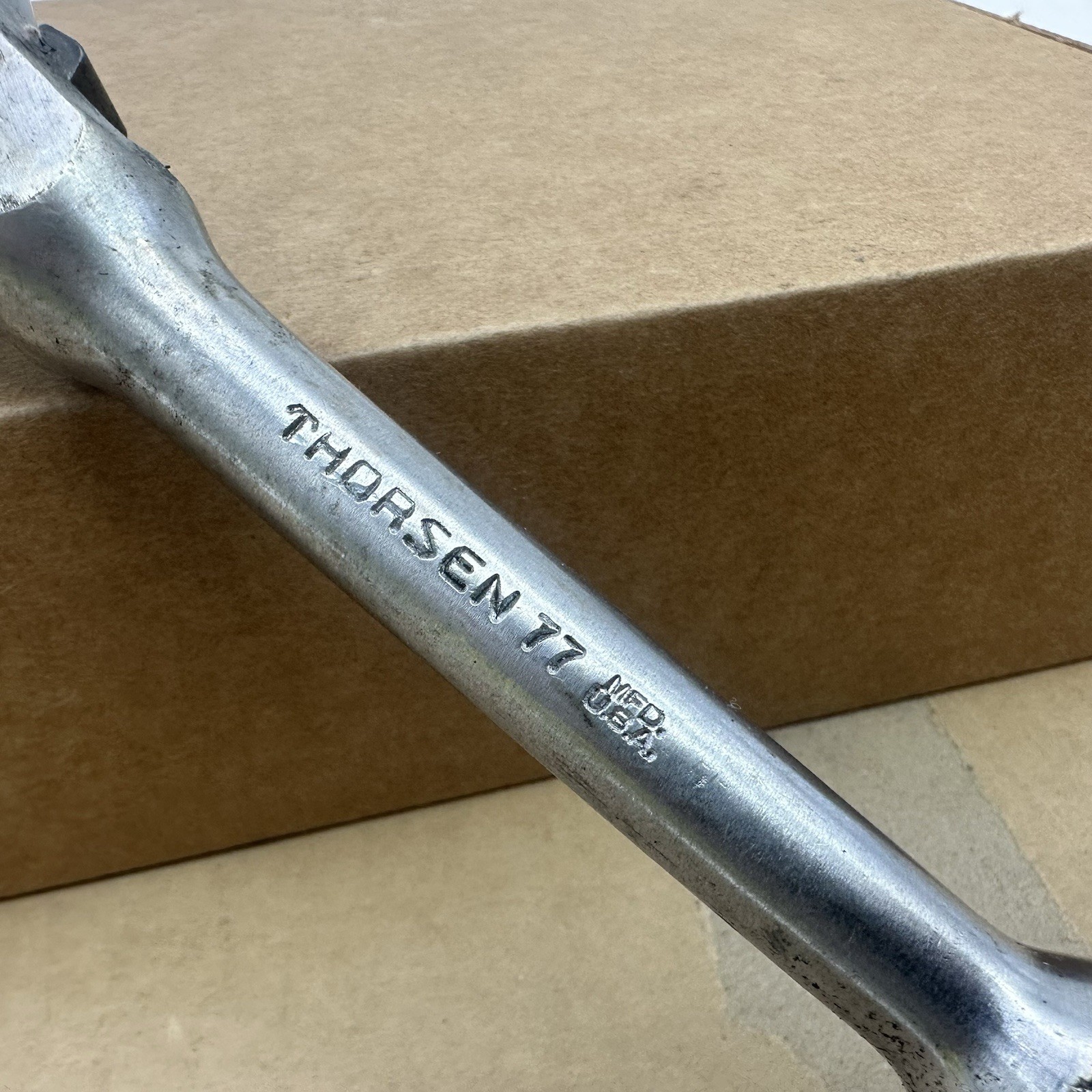 Thorsen 3/8″ Open Gear Socket Knurled Grip Ratchet Model 77 Made USA *READ