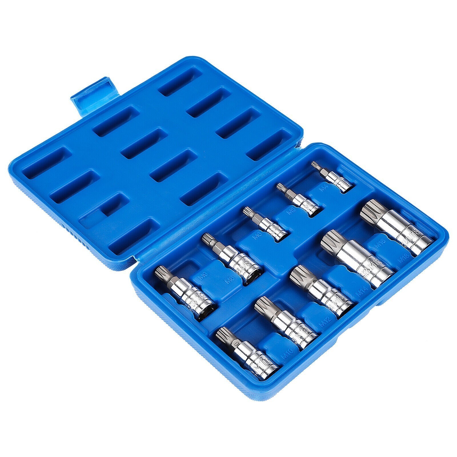 New 10pc For XZN Triple Square 12 Point Spline Tamper Bit socket Set 4MM – 18MM
