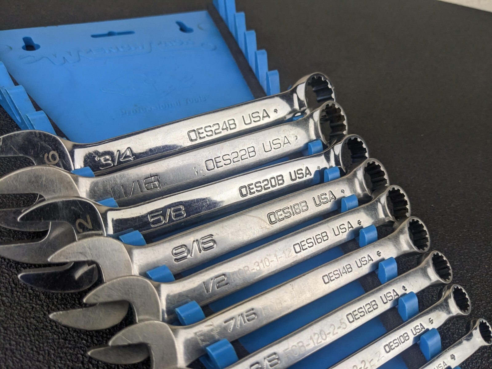 #bk471 Snap On Tools OES Master SAE Spline Short Wrench Set 3/8” – 3/4″ Aviation