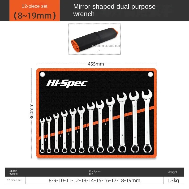 Ratchet Wrench Open End Dual Purpose Quick and Labor-saving Wrench Tool Set