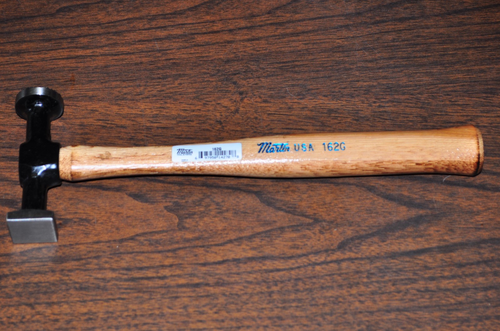 AUTO BODY SHRINKING HAMMER WITH SQUARE HEAD,WOOD HANDLE MARTIN 162G MADE IN USA