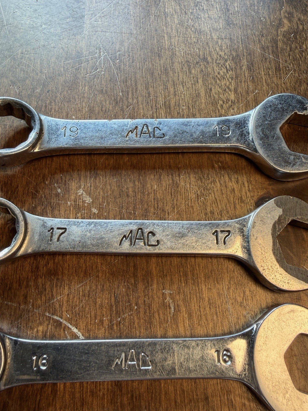 7- MAC Tools 12mm thru 19mm (missing 18) Wrench Set Metric Combo Short Stubby