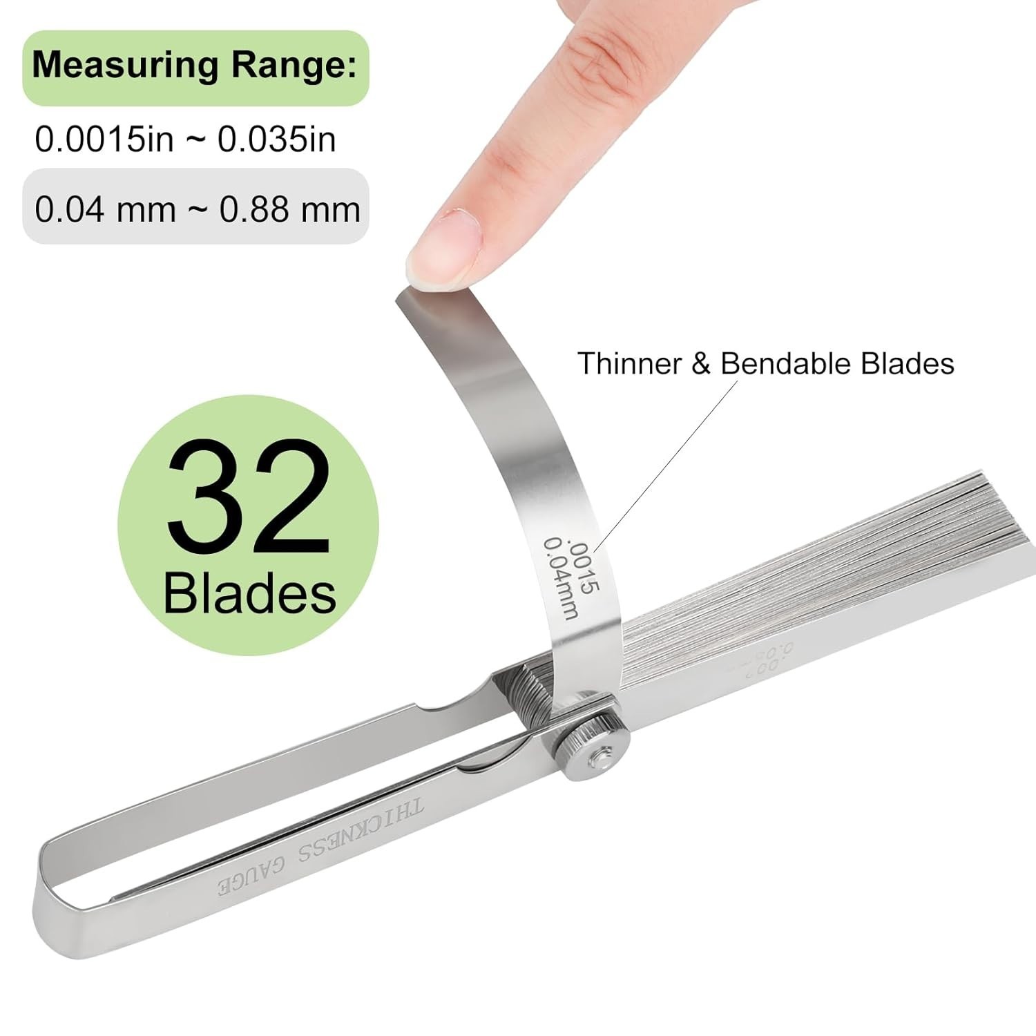 Manganese Steel Feeler Gauge Set 32 Blades for Accurate Valve Adjustment