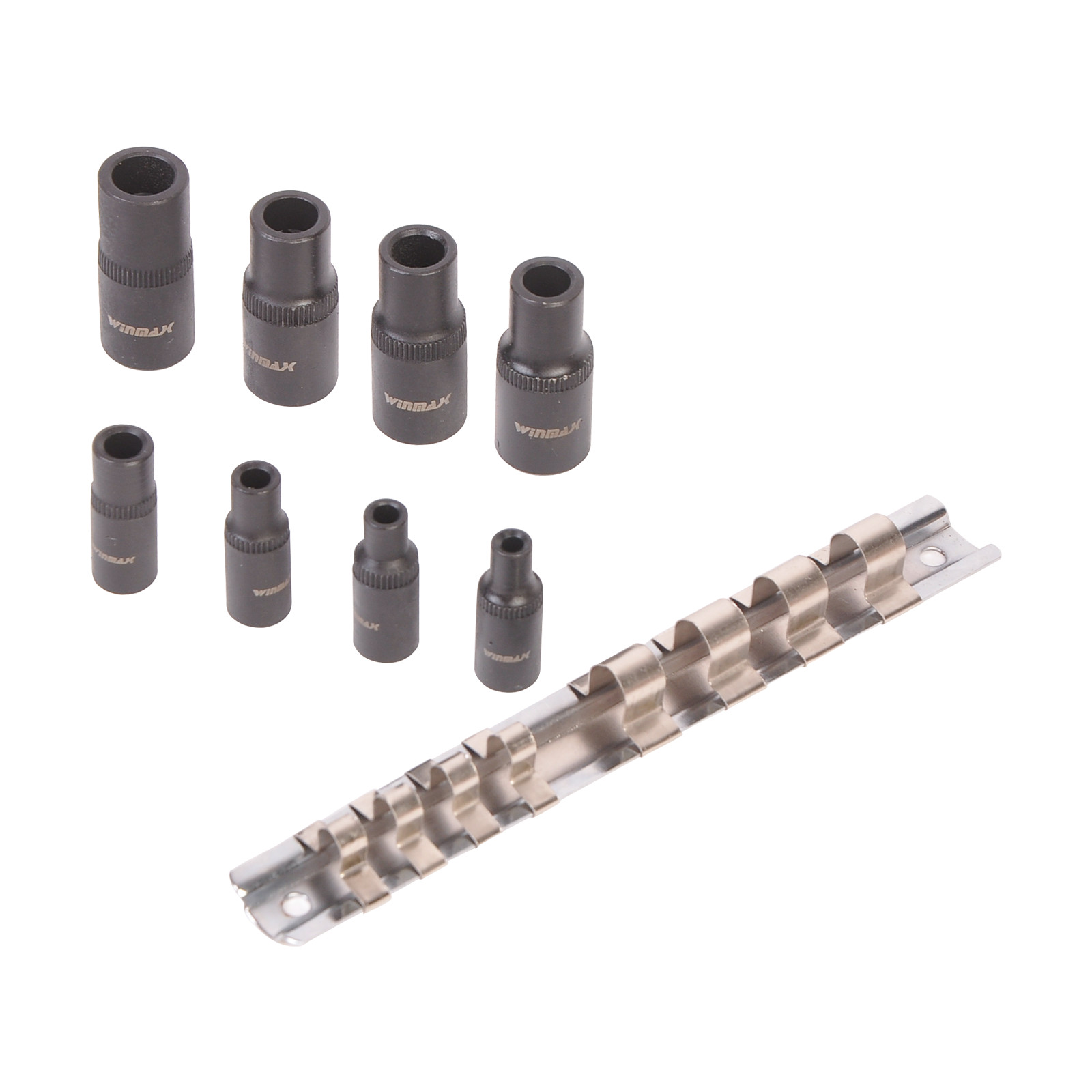 3/8″D and 1/4″D Taps Magnetic Socket Set 8pc Magnetic Hold on Socket Rail Tools