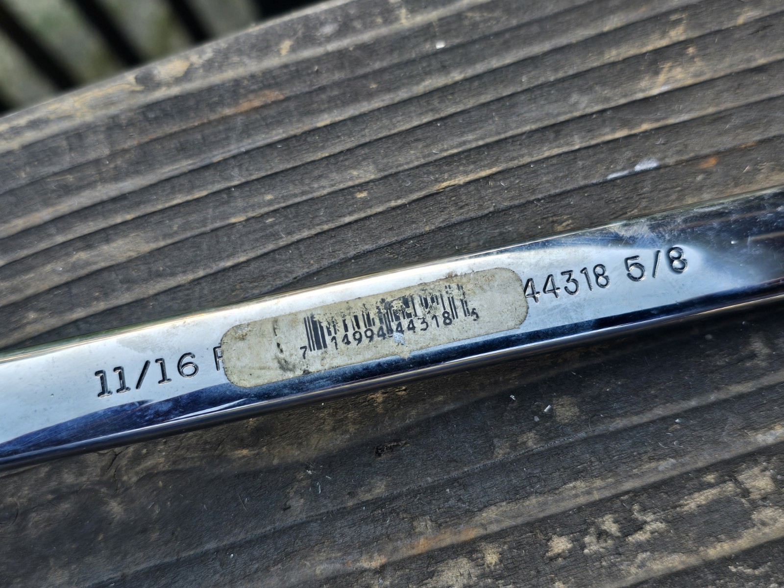 CRAFTSMAN 44318 11/16″ x 5/8″ POLISHED BOX END OFFSET WRENCH, USA EXC.