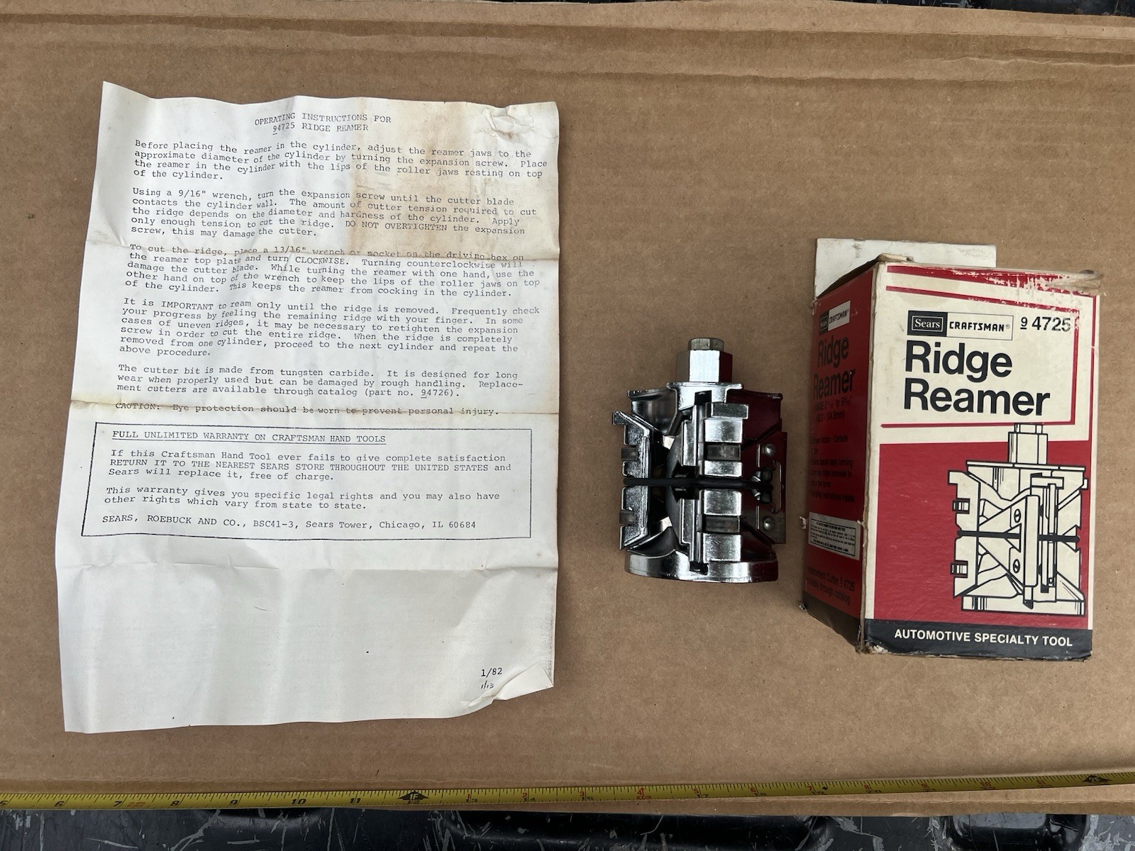 🇺🇸CRAFTSMAN 36500 Ridge Reamer 9 4725 W/Box Instructions🇺🇸