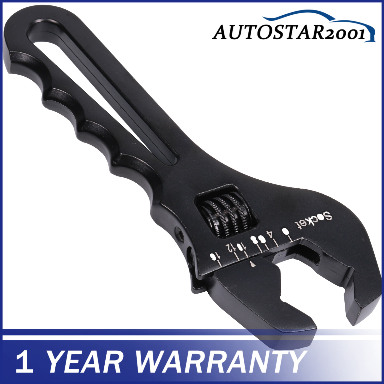 Black 3AN-16AN Adjustable Wrench Tool Spanner Aluminum For Hose End Fitting
