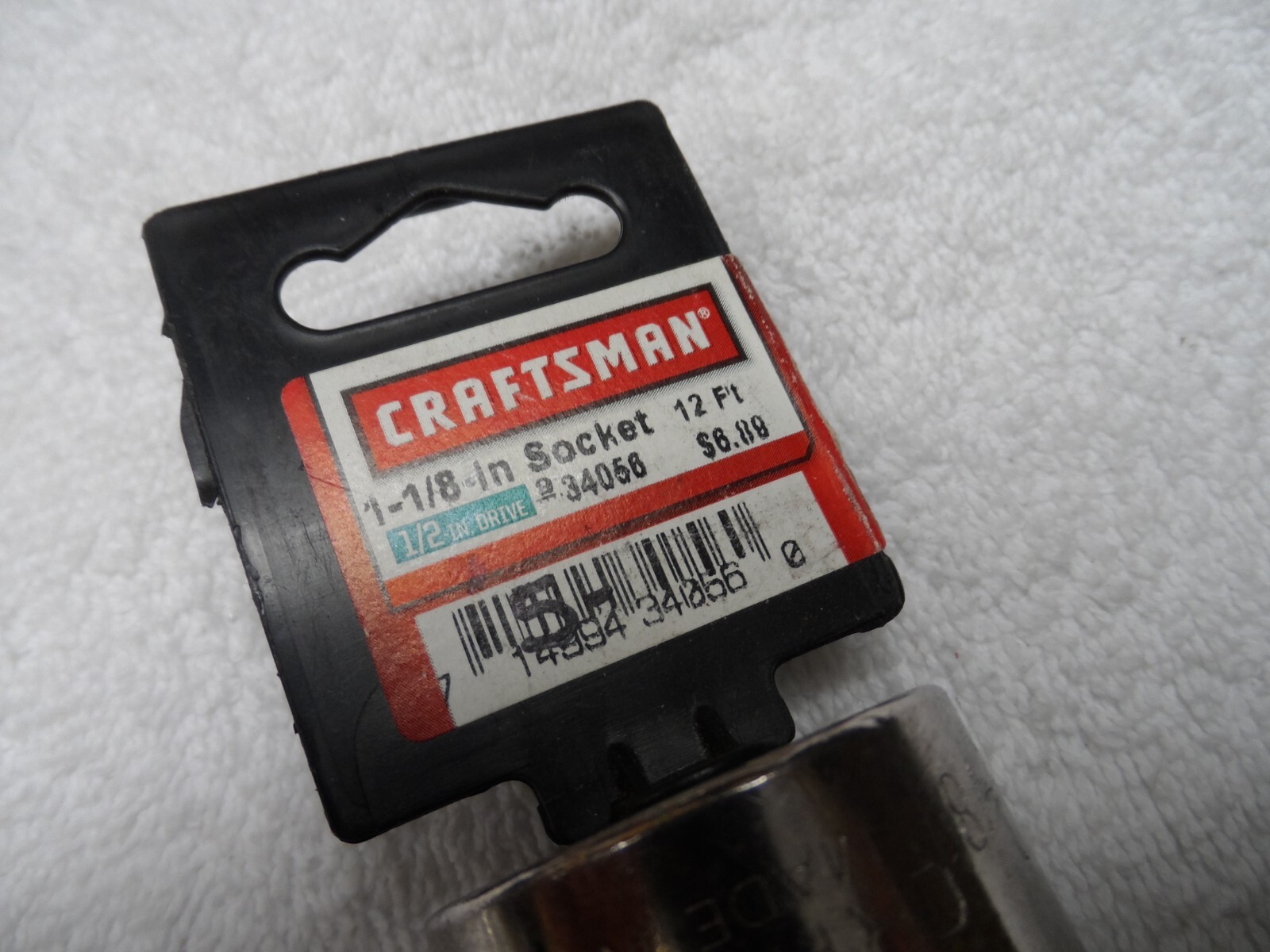 Craftsman 1/2″ Drive Standard SAE Socket, 1-1/8″ laser 12 pt USA NIP – PN 34056