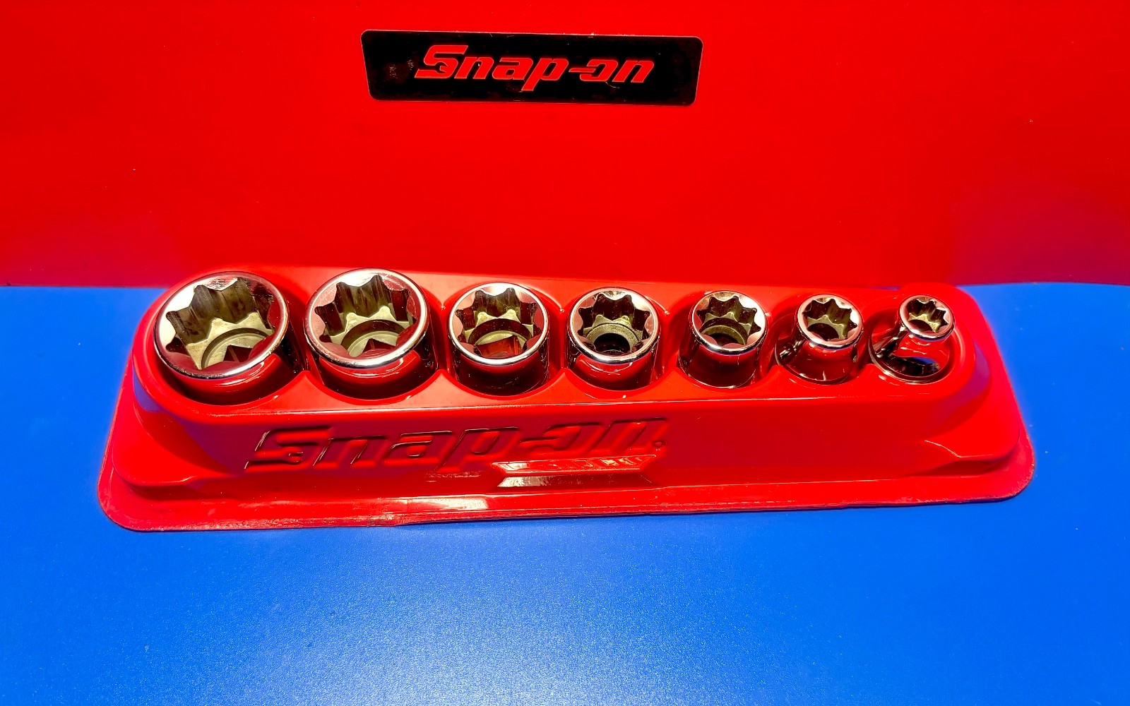 Snap-On Tools 7pc 3/8″ Drive 8-POINT DOUBLE SQUARE Socket Set W/Mag Tray