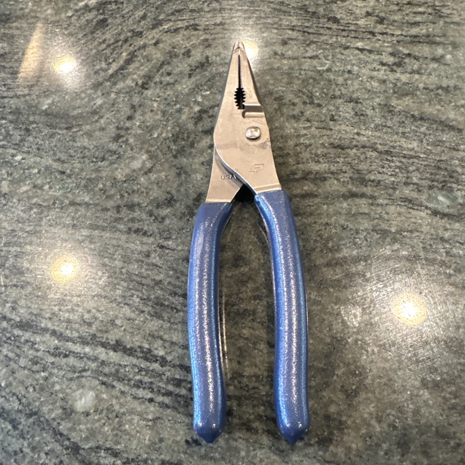 Snap On ln47acf 9” talon grip®️ long nose slip joint pliers power blue new