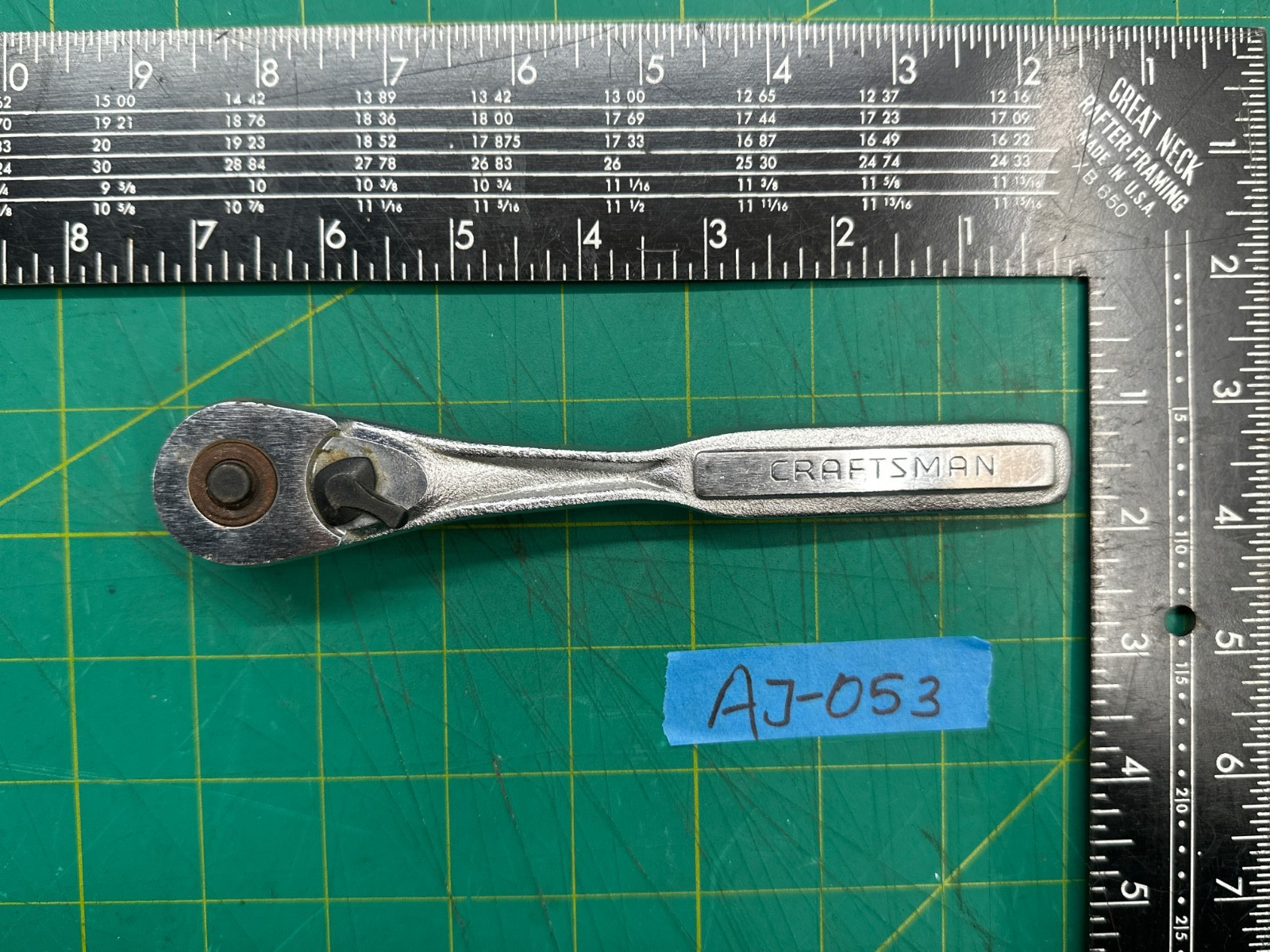 Vintage 7.25″ Craftsman VM-44811 3/8″ Drive Quick Release Ratchet Made in USA