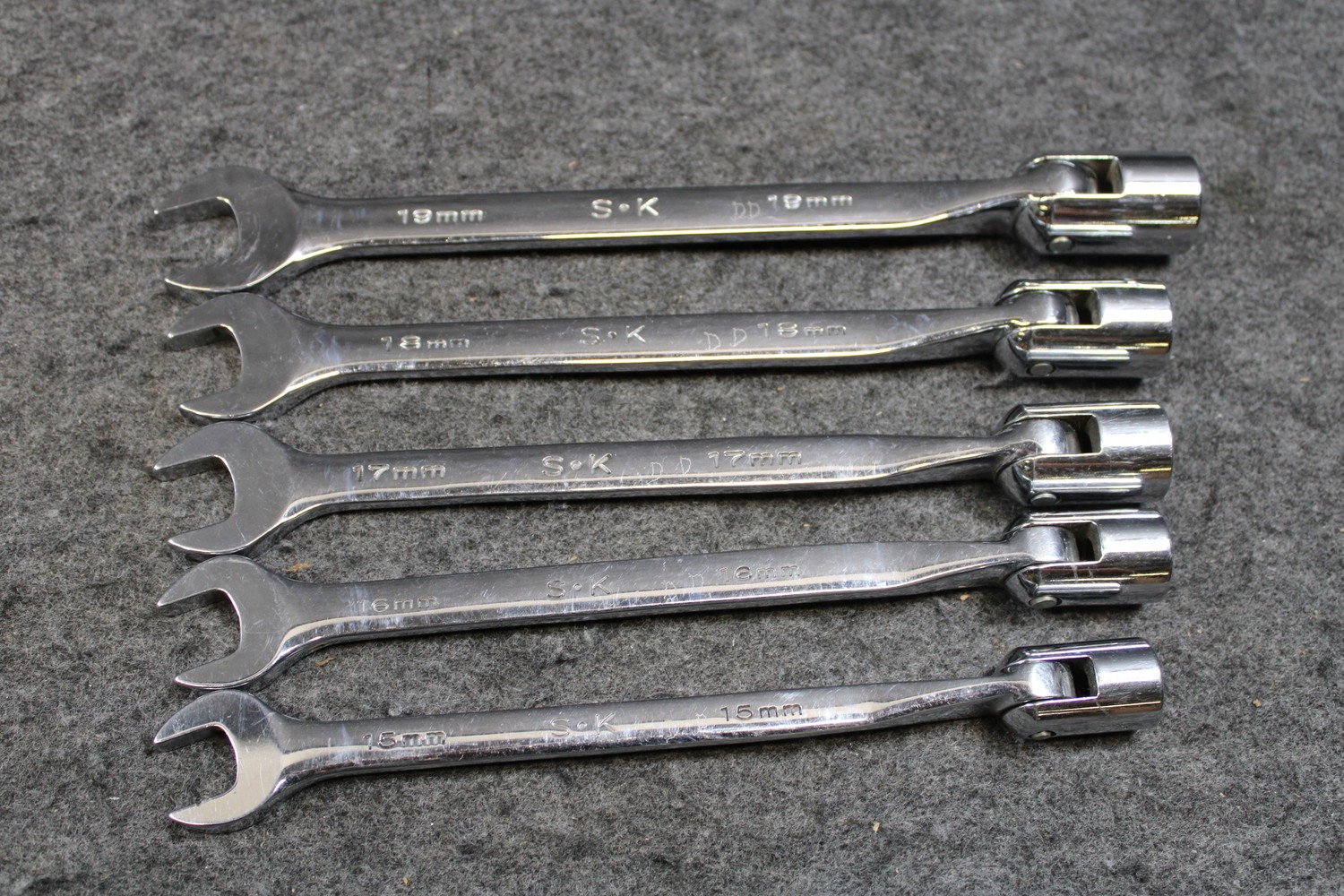 SK Tools Metric Flex Head Combination Wrench Set 10mm-19mm w/Tray (458903)