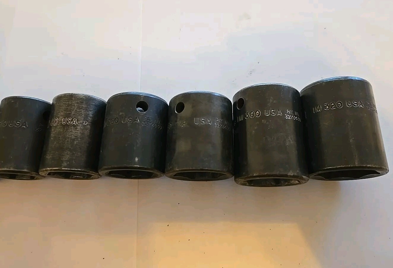 Snap On 1/2″ Drive 3/8″-1″ 6PT SAE Shallow Impact Sockets With Rack Lot Of 11