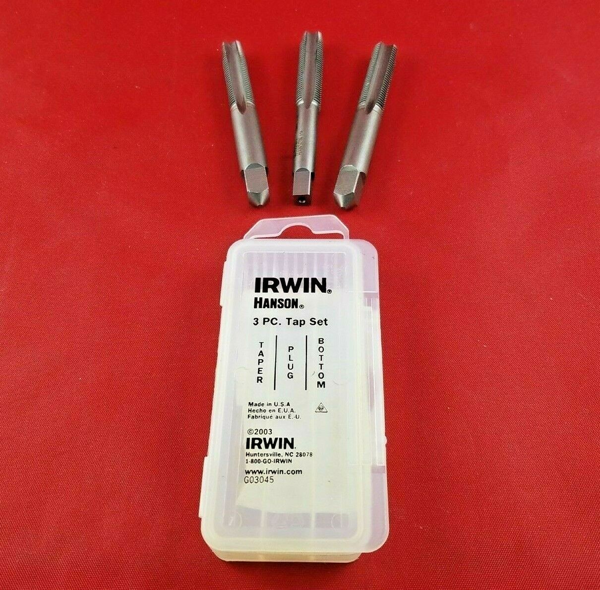 2738 M10 x 1.0 CS Tap Set 3 Piece Irwin Hanson Taper Plug Bottom Carbon Steel