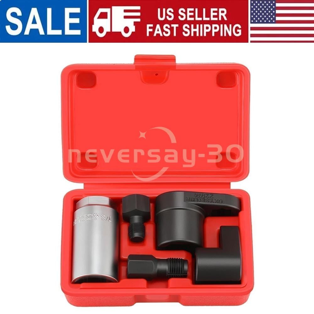O2 Oxygen Sensor Socket Thread Chaser Set 5PCS O2 Sensor Wrench Removal Tool Kit
