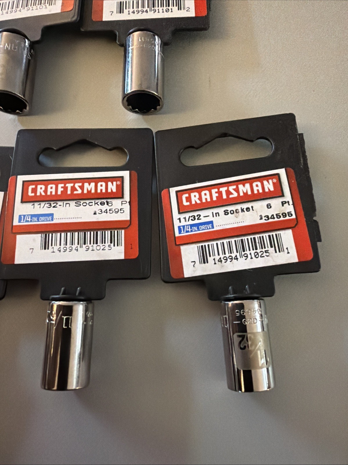 5 Craftsman 1/4″ Drive Easy-To-Read 2X 3/8”-45822 1X 9/32”-34953 2X 11/32”-34595