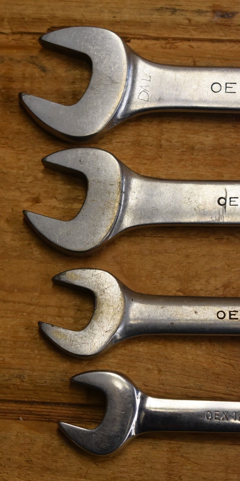 Vtg Snap-On Wrench Set SAE 4pc 12pt 1/2″-3/4″ OEX-240, OEX-220, OEX-180, OEX-160
