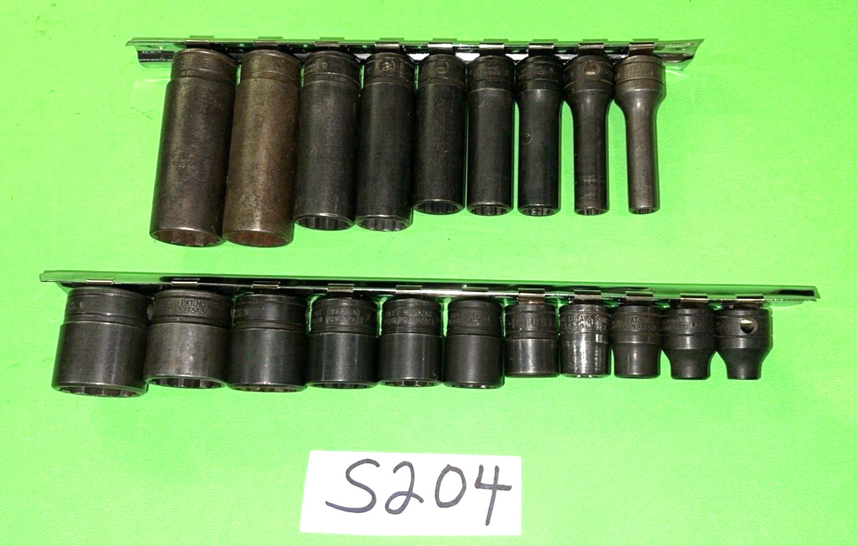 SNAP- ON TOOLS 20 PIECE 3/8 DRIVE SHORT & DEEP SAE. SOCKET SETS 12 POINT