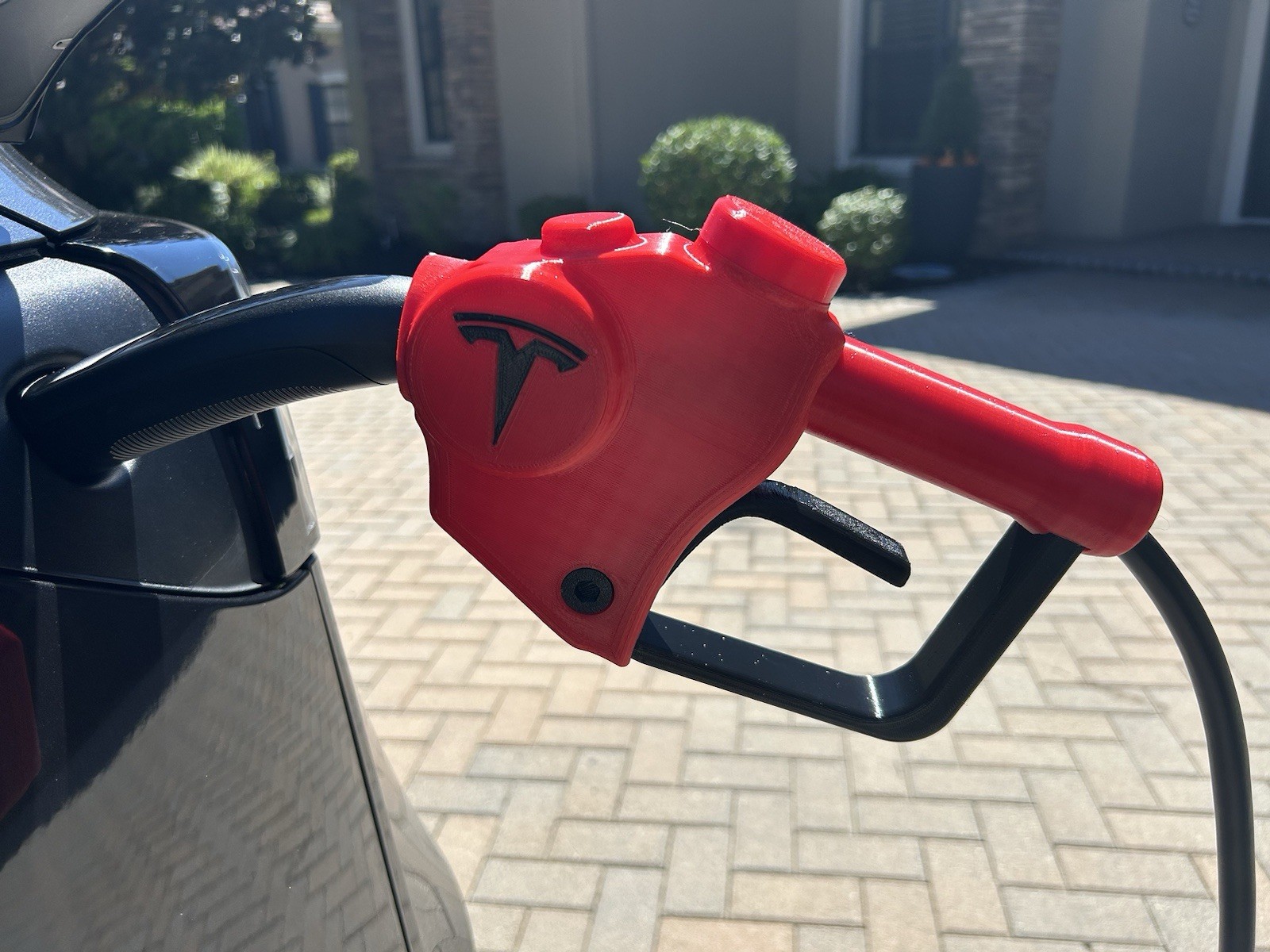 Tesla Mobile Charger Adapter Gas Pump Nozzle Multicolor Custom Made In The USA