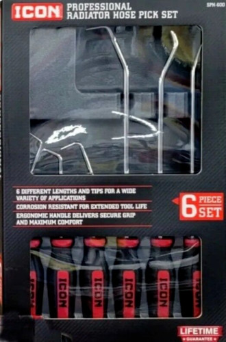 Icon Professional Radiator Hose Pick Set ,6pc Different Lengths And Tips
