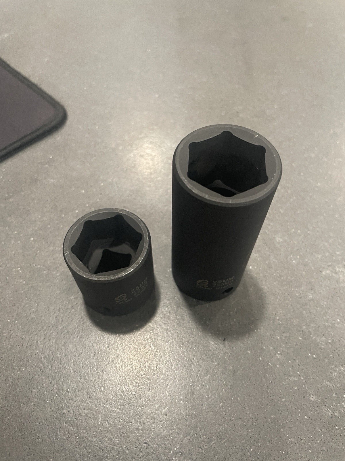 Sunex 225M Shallow & 225MD Deep 25MM Impact Socket Pair, 6-Point, 1/2″ Drive New
