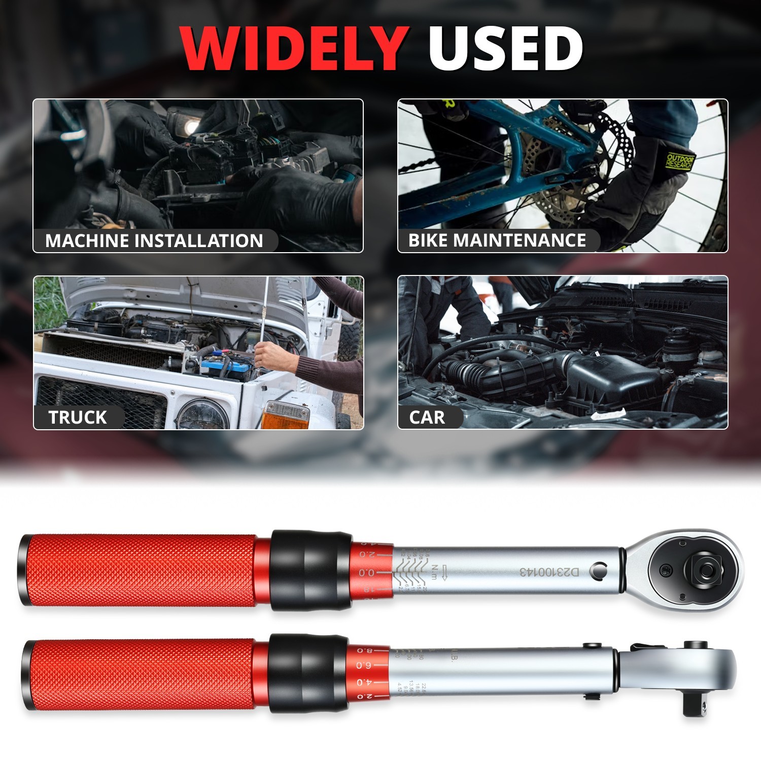 3/8″ Drive 20-200 FT.-LB / 2.26-22.6 N.M Click Torque Wrench Set w/ Storage Case