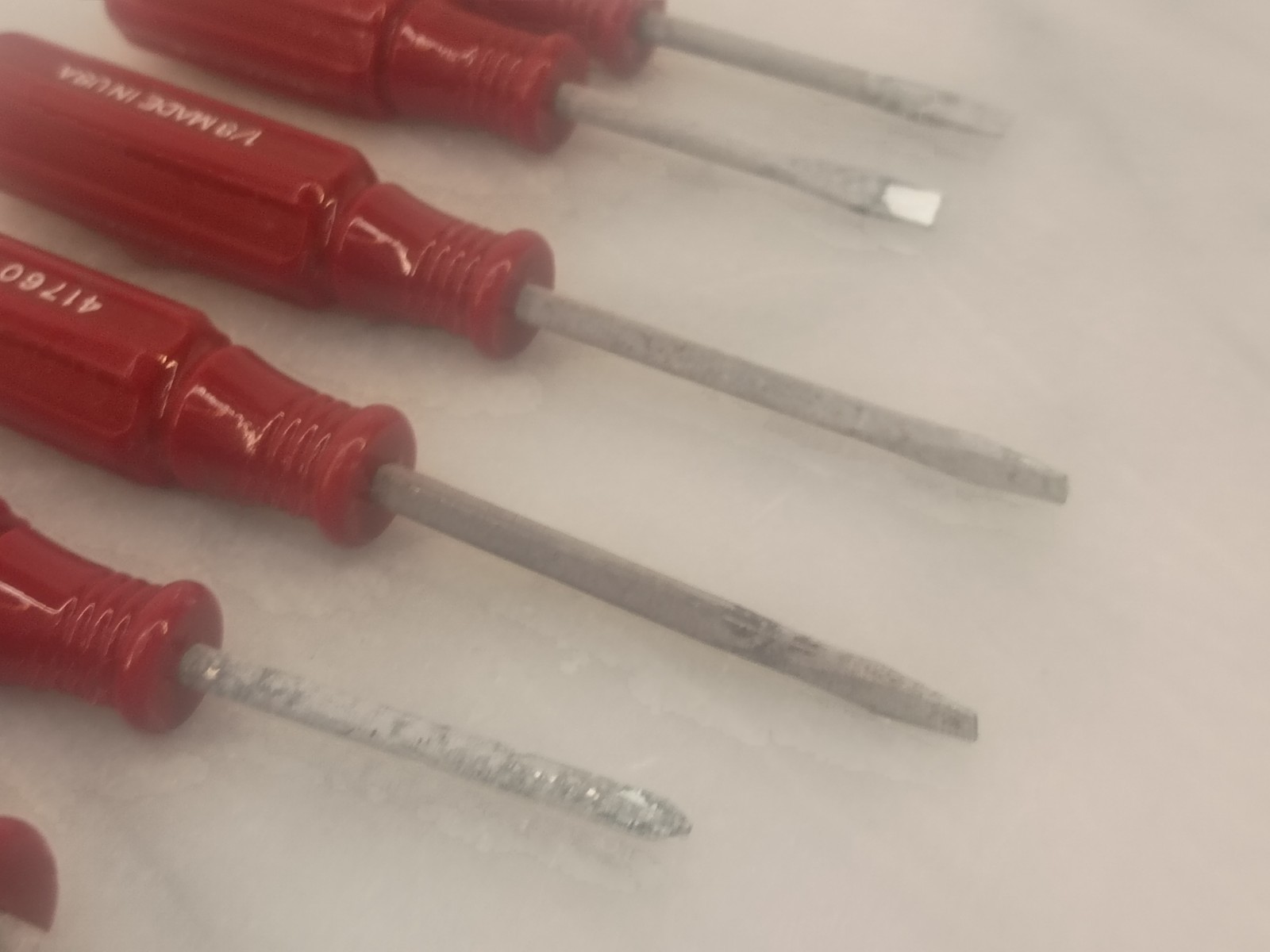 Lot Of 7 Vintage Craftsman USA Red Handle Mini Screwdrivers Phillips Regular