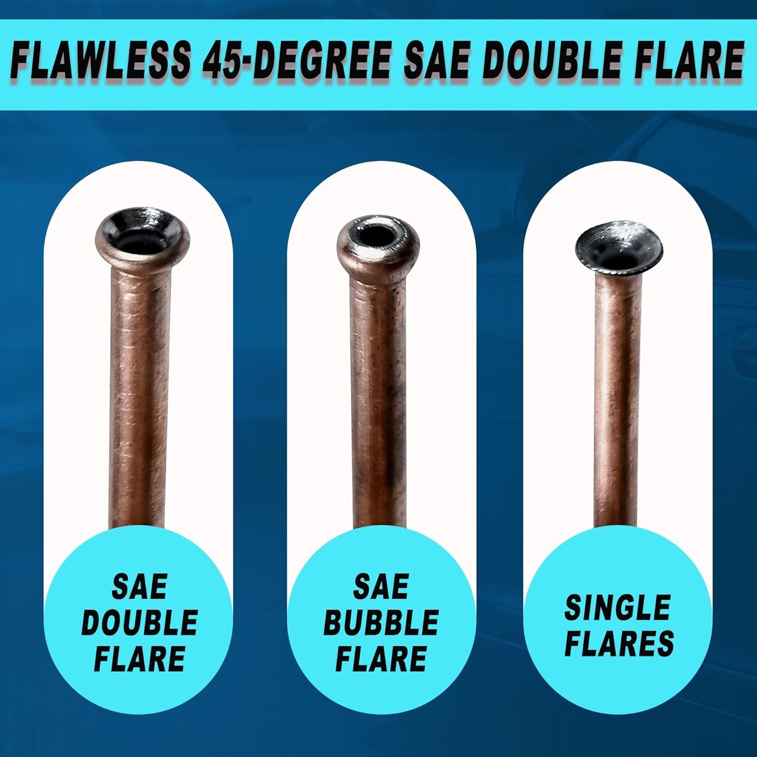 Brake Line Flaring Tool Kit, 3/16″ 1/4″ SAE Double Flare Tool for Brake Lines, C