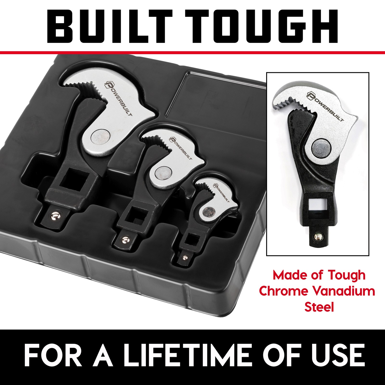 Powerbuilt 3 Piece Spring Crowfoot Wrench Set – 642963