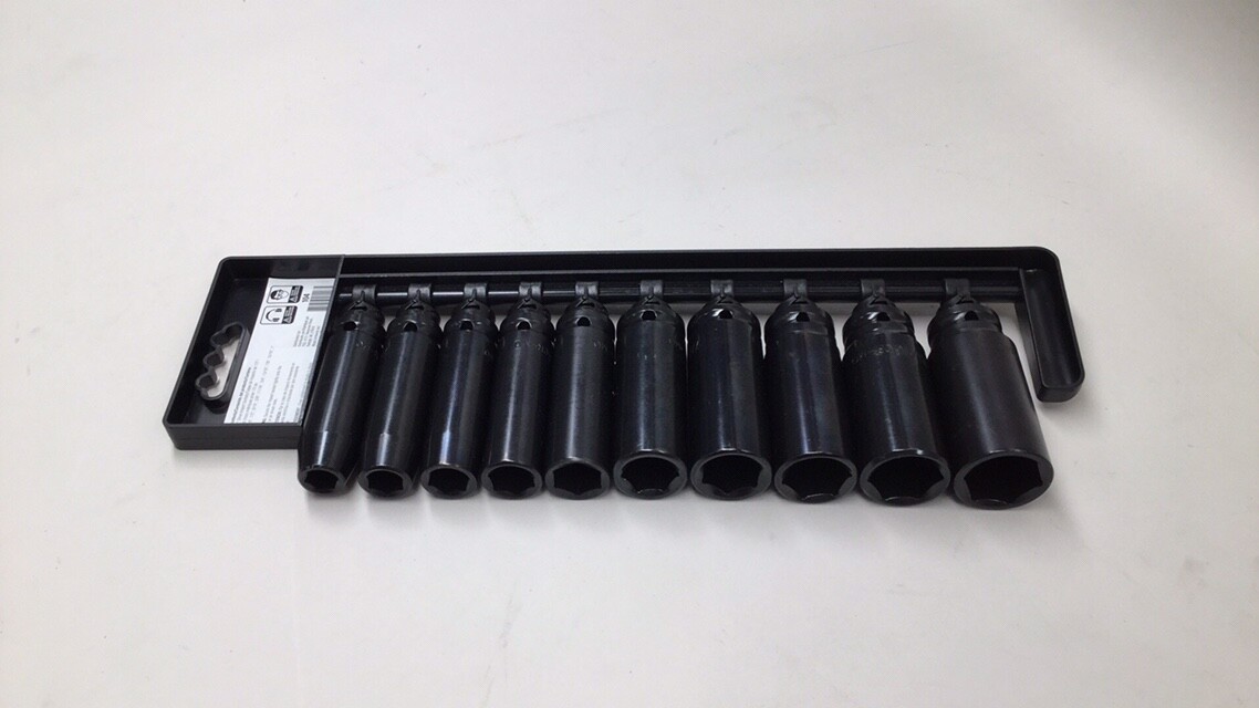 TEQ Correct 104 Deep Impact Socket Set 1/2″ Drive 10-Pieces From 7/16″ to 1″