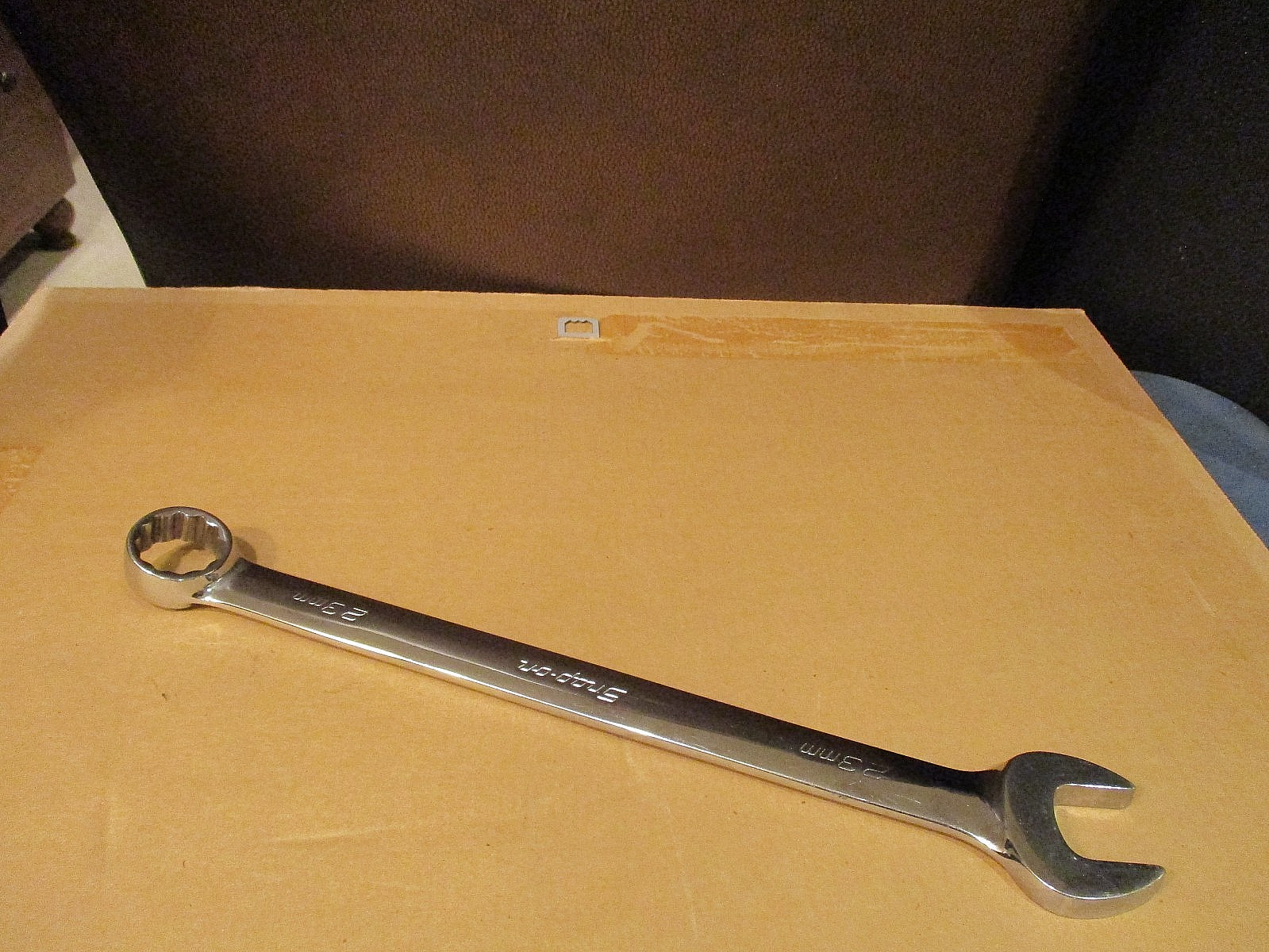 SNAP ON CROME 23mm OPEN END & 12POINT WRENCH # OEXM230B USA