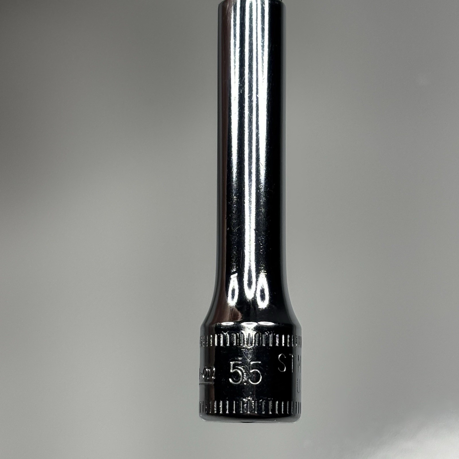 NOS Snap On Tool STMM5.5 1/4 Dr 6Pt Metric 5.5mm Deep Chrome Socket VTG USA 1987