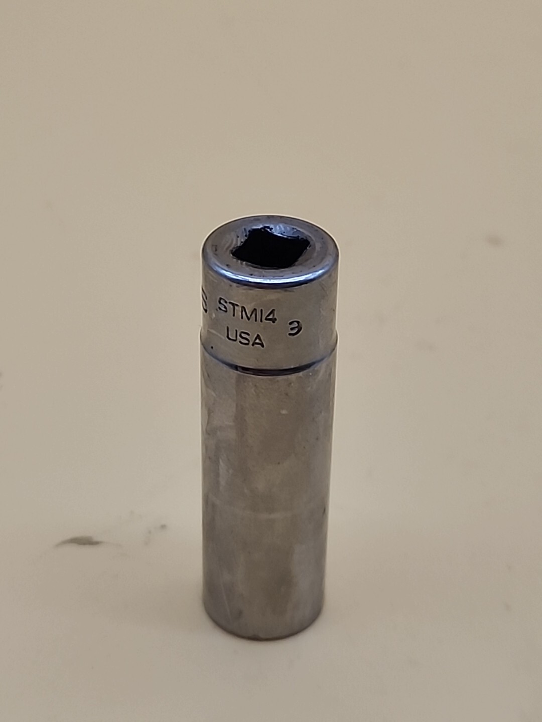 Snap-On Tools 1/4″ Drive 6pt 7/16″ SAE Deep Chrome Socket STM14. USA