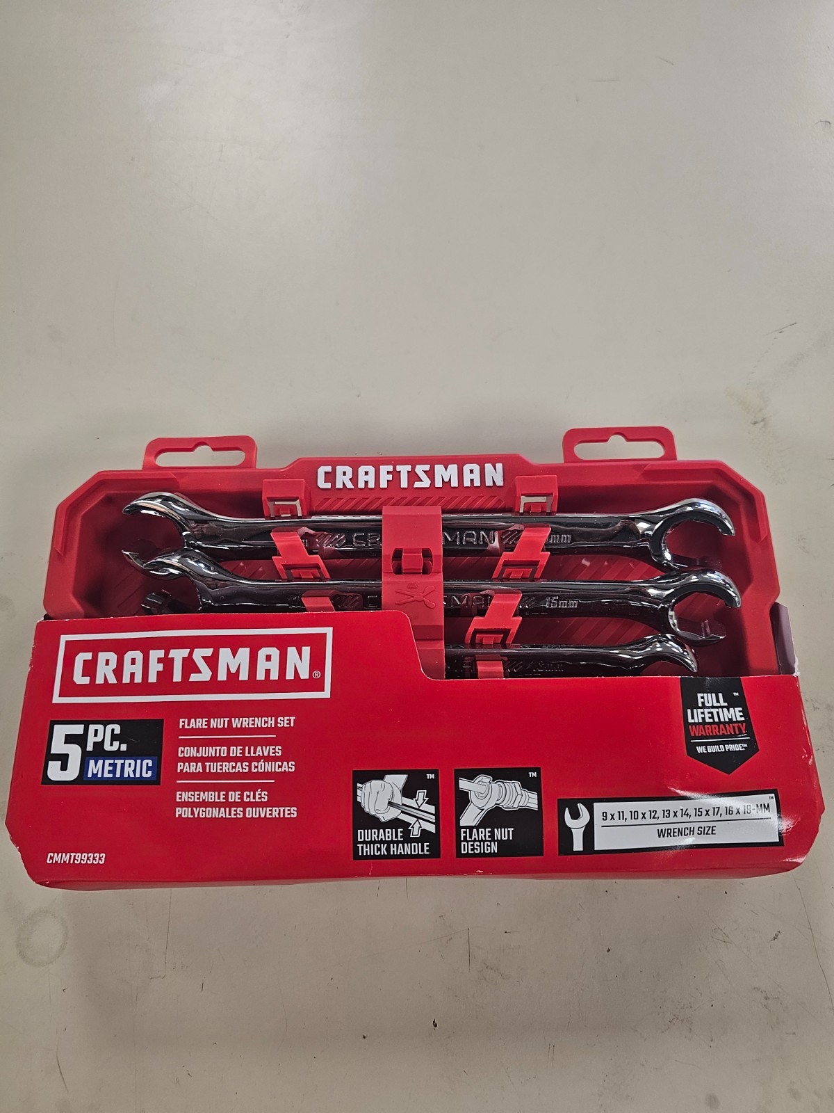 Craftsman CMMT99333 5PC Metric Flare Nut Wrench Set 9mm-18mm NEw