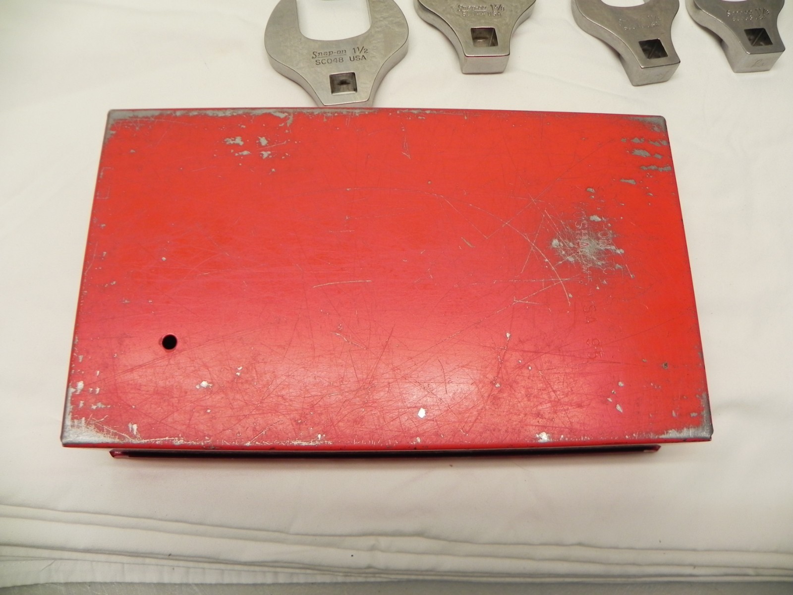 Snap-On 18 Pc 1/2» & 3/8» Dr SAE Open-End Crowfoot Wrench Set KRA40 Metal Box