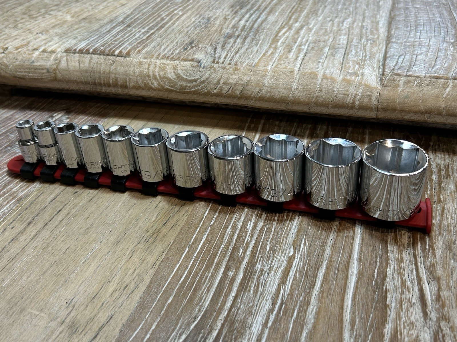 Wright Tool 8 Point Double Square HEX Socket Set – 11 Pieces EX Cond FR SHIP