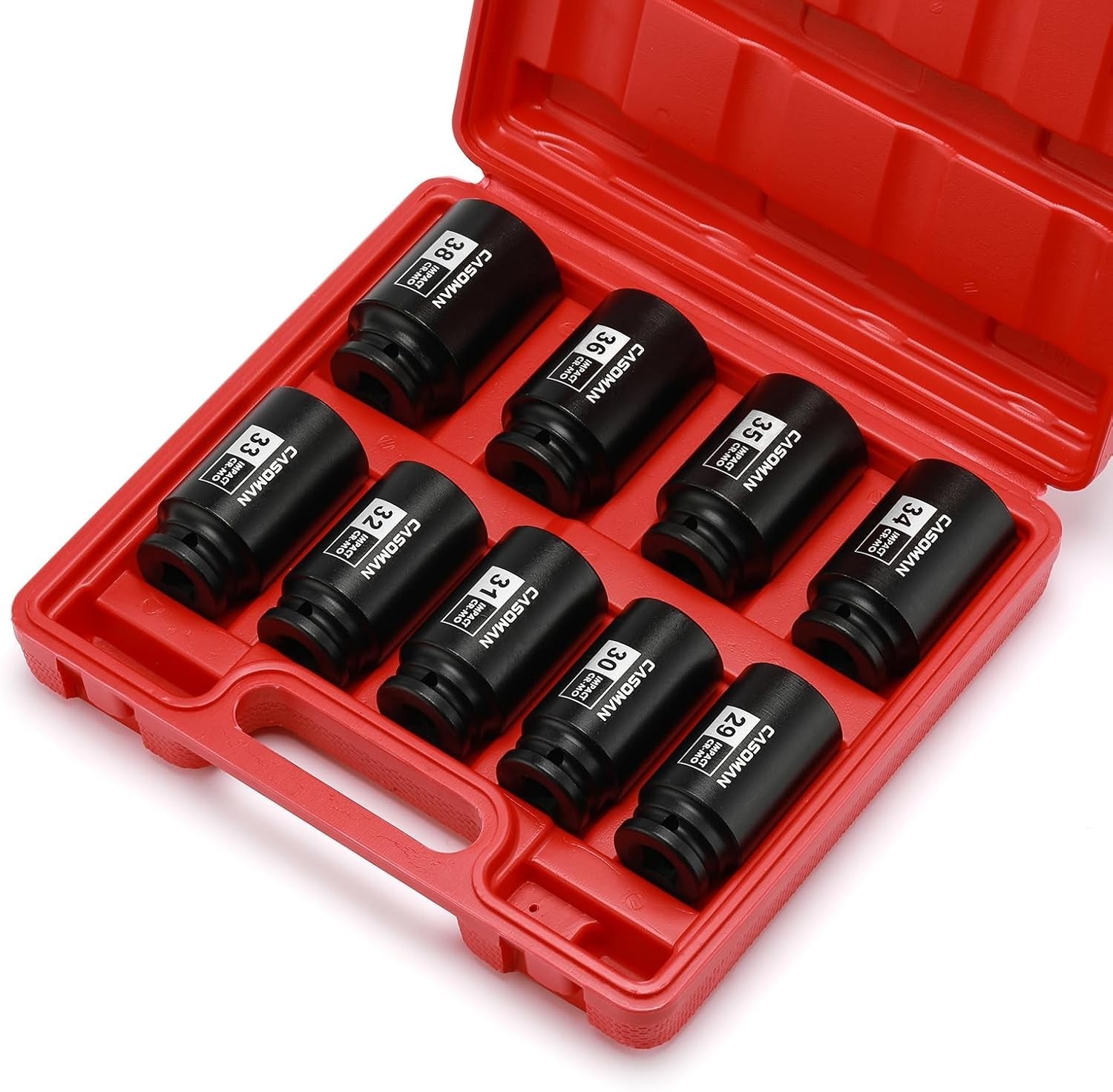 large socket set 1/2- Inch Drive Deep Spindle Axle Nut Impact Socket Set, 6 P…