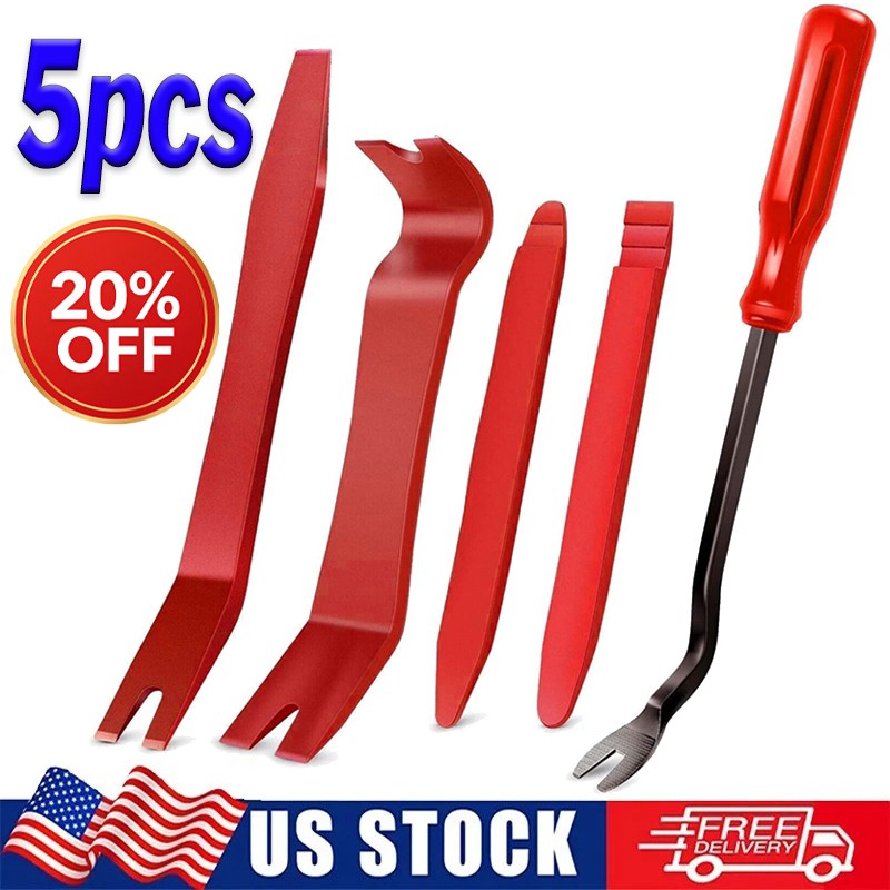 5PCS Plastic Trim Removal Pry Tool FOR Car Radio Panel Door Dash Clips Fasteners