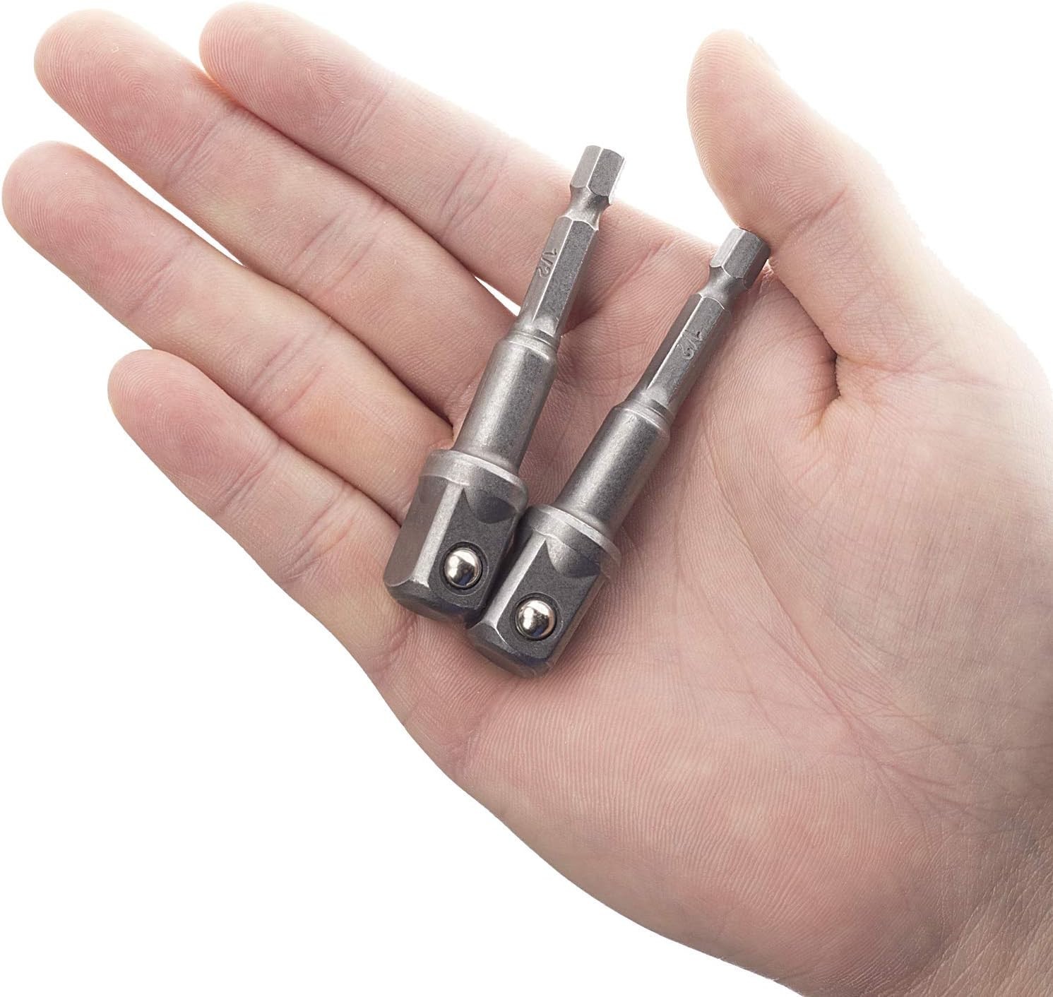 6 Pack Impact Driver Socket Adapter Set – 1/2 Inch Square & 1/4 Inch Hex