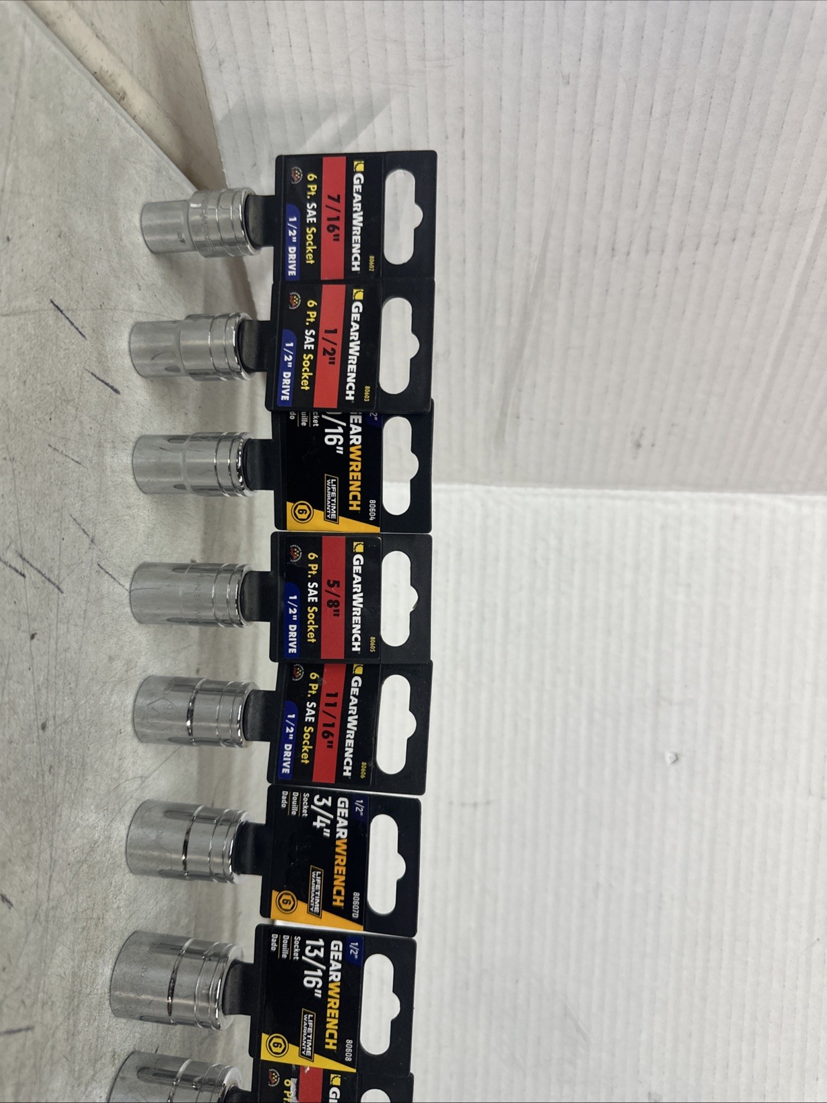 NEW GearWrench 1/2” 6pt SAE Socket 15pc. 7/16” – 1-1/2” Size & PN In Description