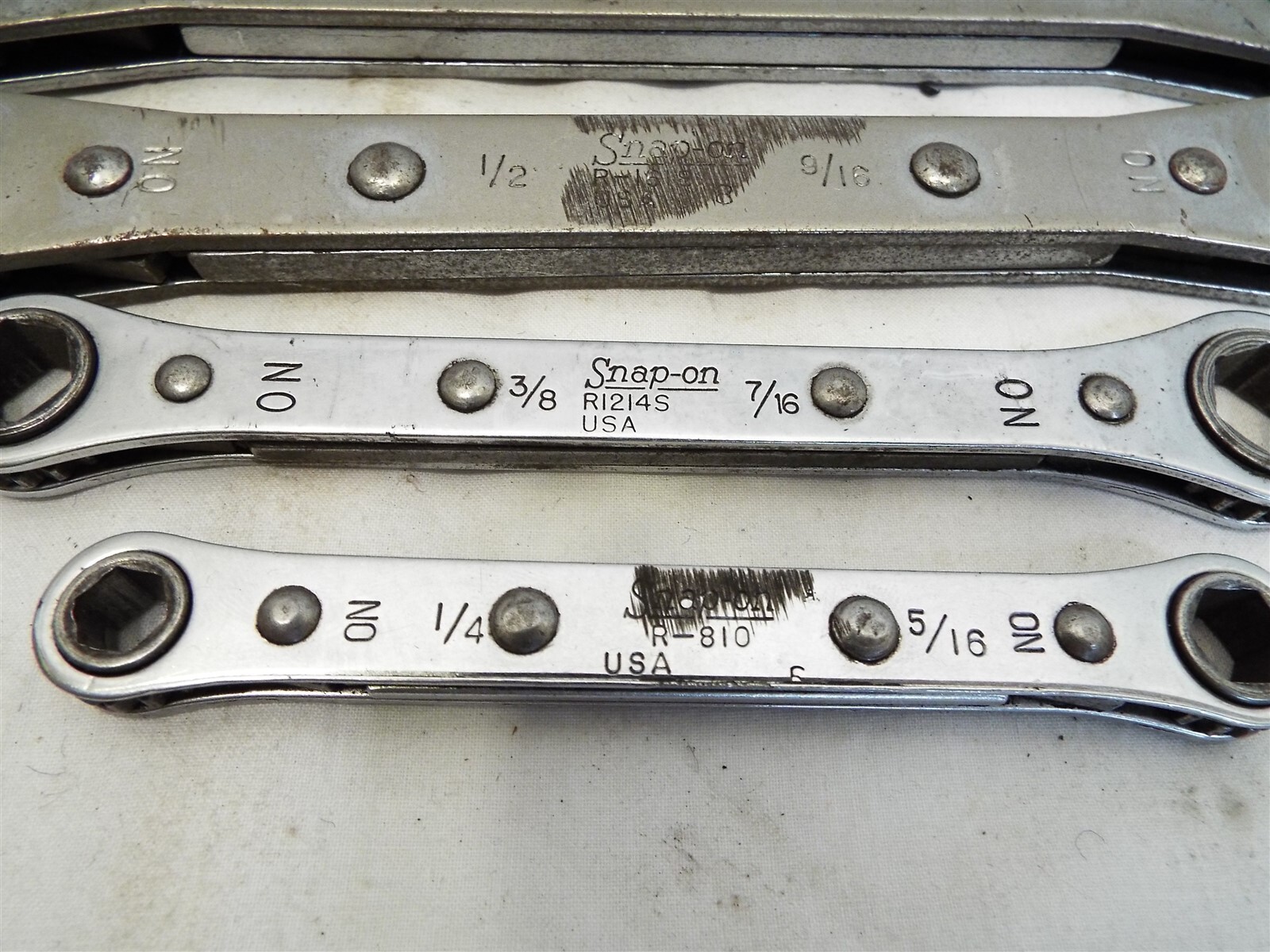 Set 6 Snap-On Double Box End SAE Ratcheting Wrench 1/4 – 15/16″