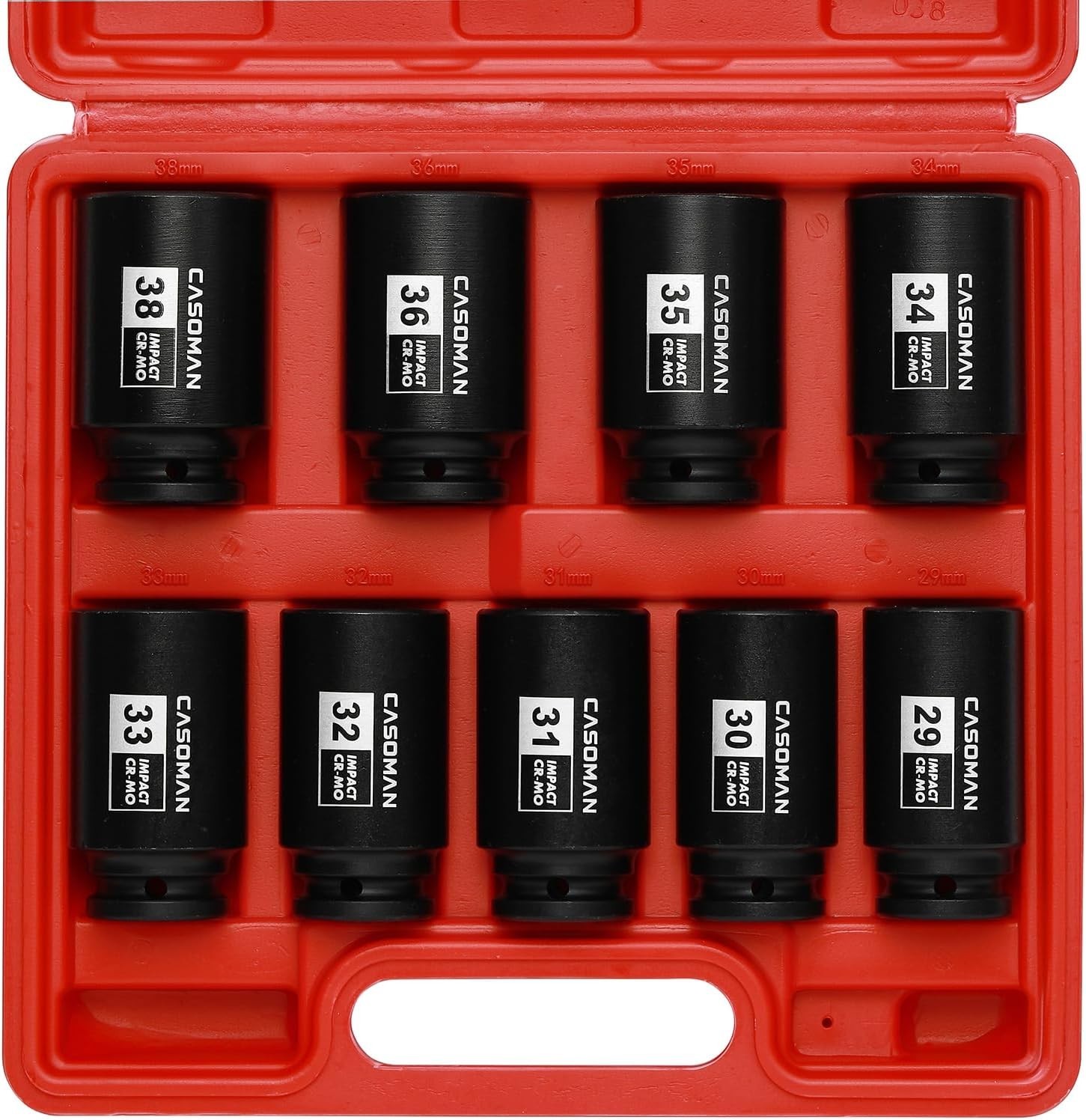 large socket set 1/2- Inch Drive Deep Spindle Axle Nut Impact Socket Set, 6 P…
