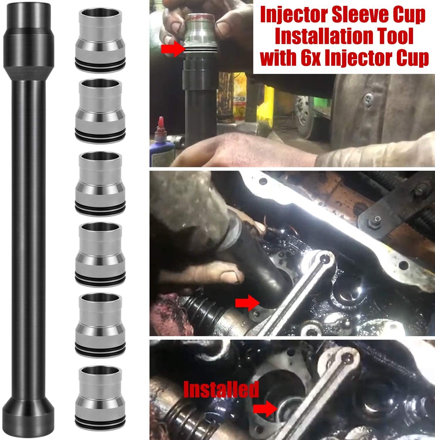 For Caterpillar CAT C7 C9 3126B Injector Sleeve Cup Removal & Install Tool Kit